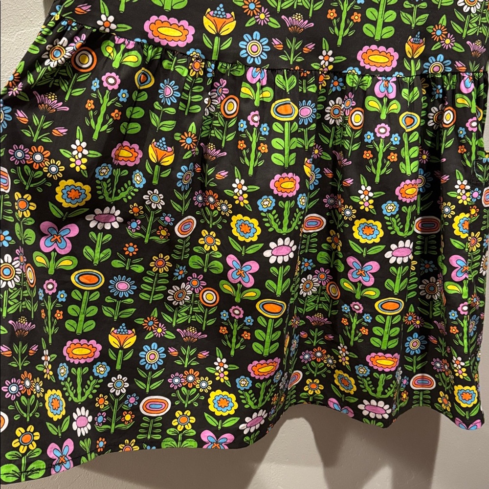 Nooworks Awesome Blossoms June Black Floral Pocket Dress Colorful Garden Print - Picture 6 of 12